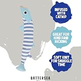 Rosewood Battersea Cat Kicker Fish Toy Blue White Striped 30 cm Catnip-Infused view 2