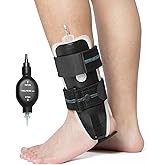 Velpeau Air Gel Foam Ankle Stabilizer Support Brace for Sprained Ankle, Ligament Injury, Tendonitis, Adjustable Rigid Stirrup Ankle Splint for Women and Men (Inflatable Version, Large, Left Foot)