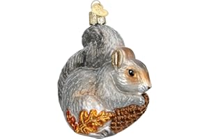Old World Christmas Hungry Squirrel Glass Blown Ornament for Christmas Tree, Handcrafted Holiday Decoration, Wildlife Animal Collection