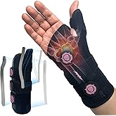 JUPITER Carpal Tunnel Wrist Brace, Day & Night Support, Thumb Spica Splint for Right Hand, Ideal for De Quervains Tenosynovitis, Tendonitis, Wrist Brace With Thumb Support - Small/Medium - Women & Men,Black-Pink
