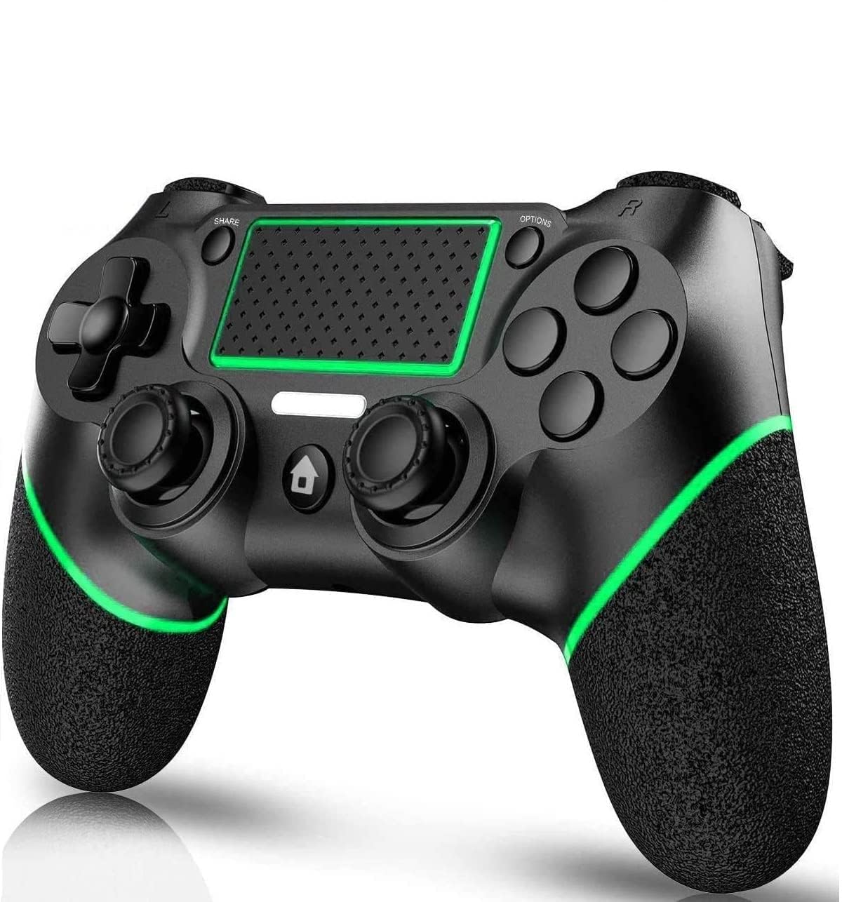 Photo 1 of ??????? p-s4 Game Controller Wireless Controller for P-S4/Pro/Slim/PC, 3.5mm Headset Jack, 6-axis Gyro Sensor Joystick Controller Dual Vibration Audio Function (black+green)