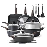 SENSARTE Pots and Pans Set Nonstick, 20 Pcs
