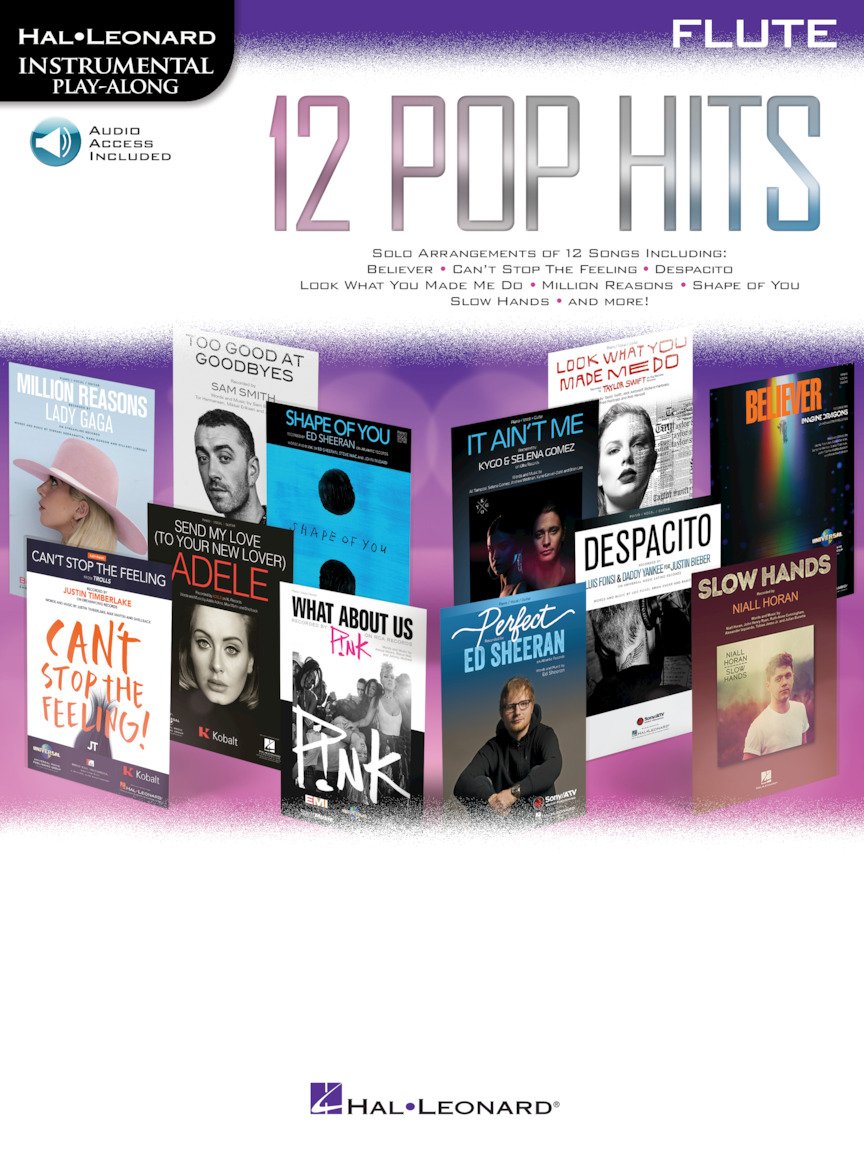 Hal Leonard Instrumental Play-Along :12 Pop Hits - Flute (Book/Online Audio)