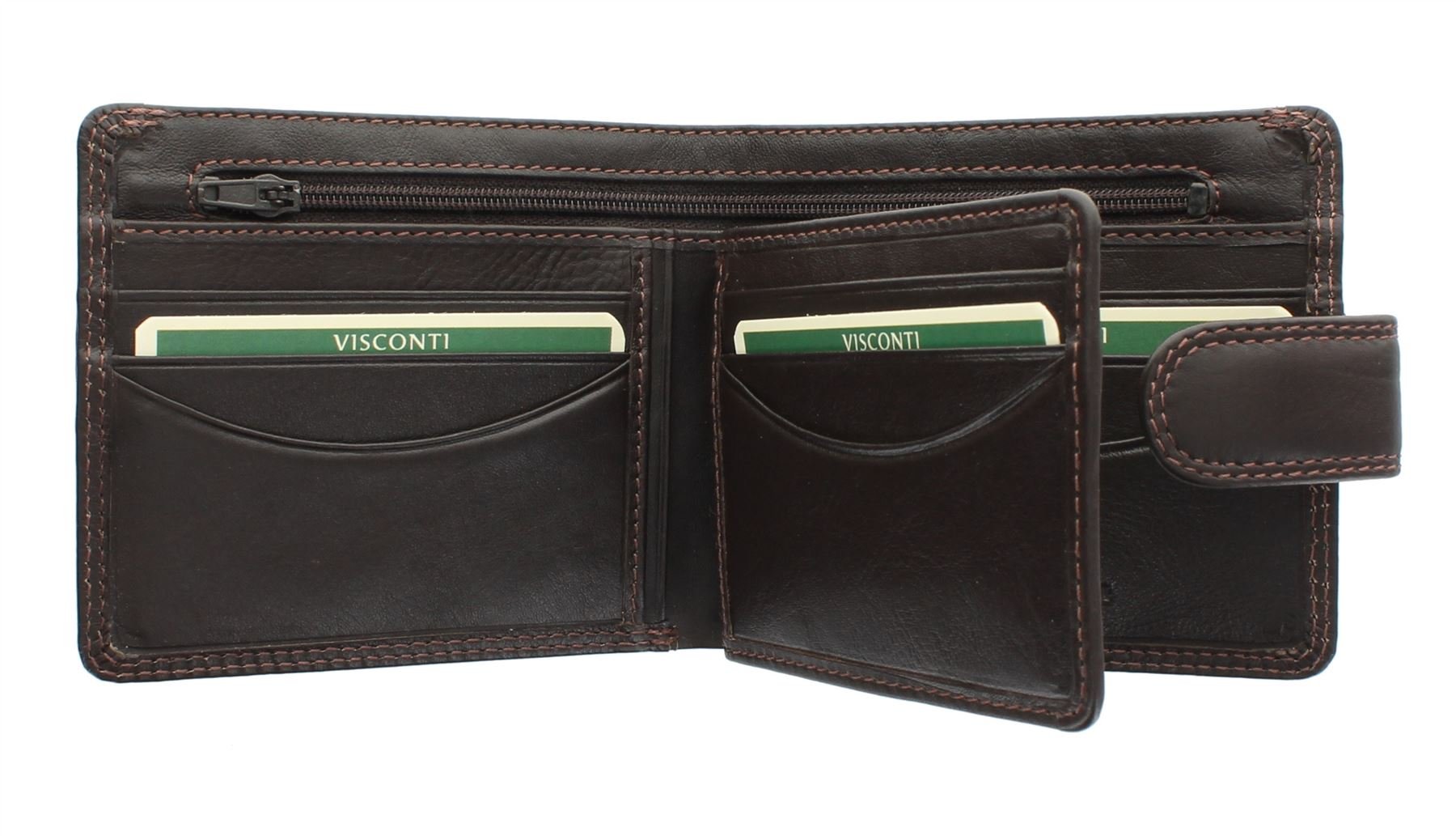VISCONTI Heritage Collection Sloan Gents Leather Wallet with Tab Closure HT9 Chocolate