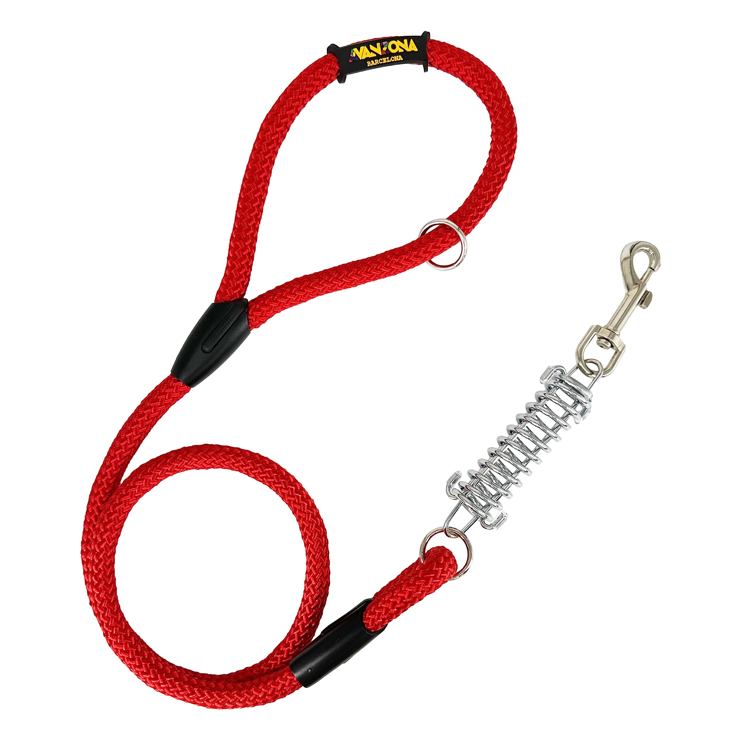Dog Lead, Shock Absorber, Anti Pull, for Medium and Large Dogs, Made in Spain. 120cm. Red