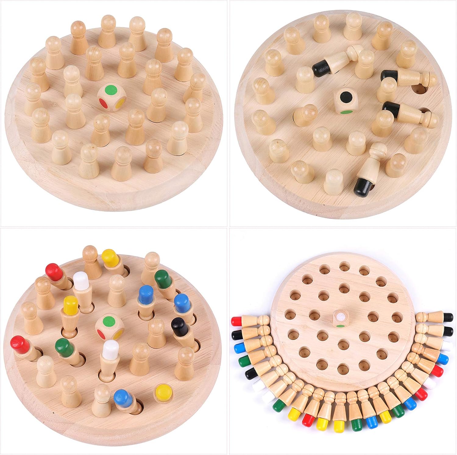 Jsdoin Wooden Memory Game Kids Matchstick Chess Game Toys Educational ...