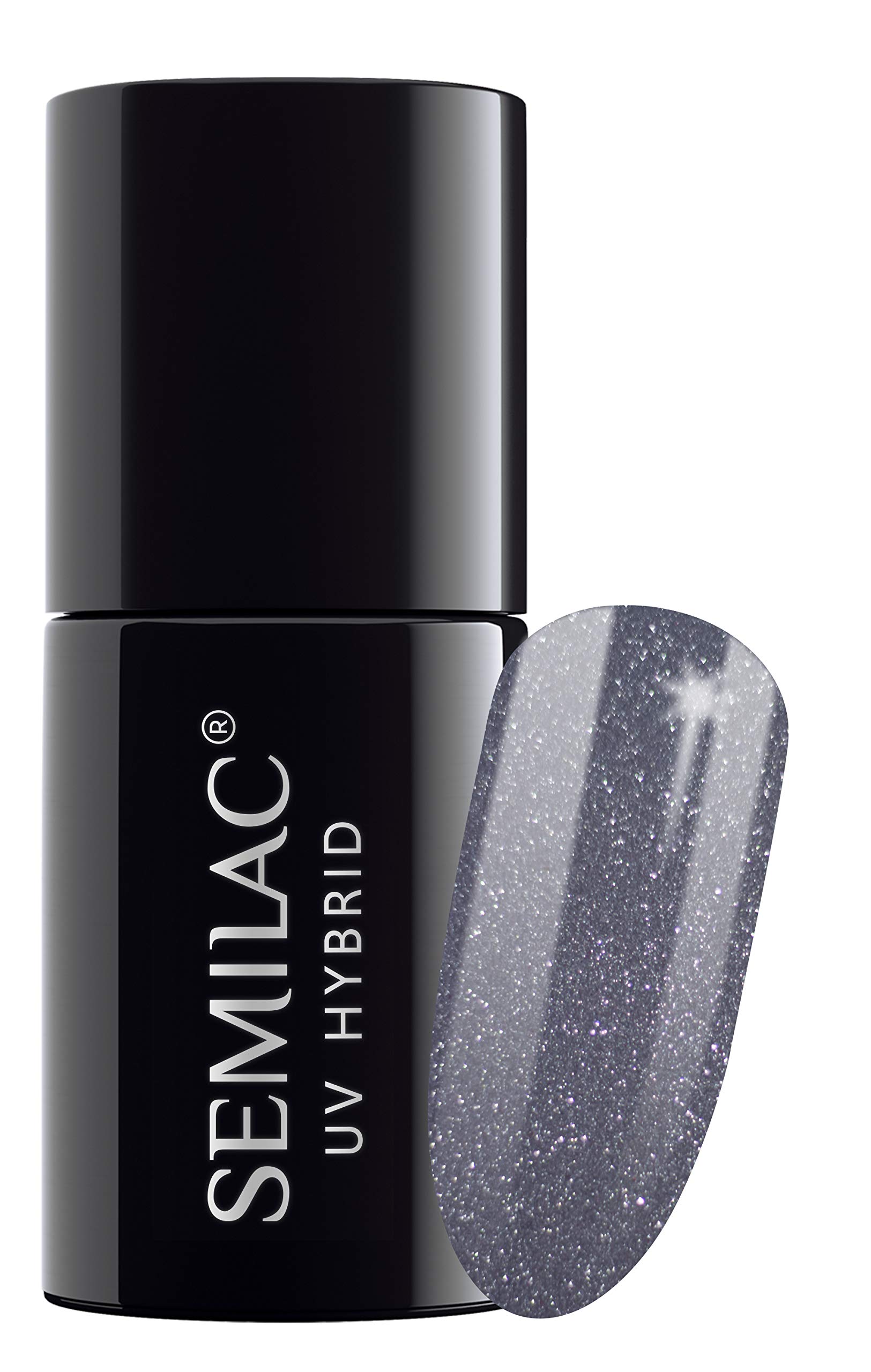 Semilac UV Hybrid Nail Polish, Number 107, 7 ml, Steel Gray