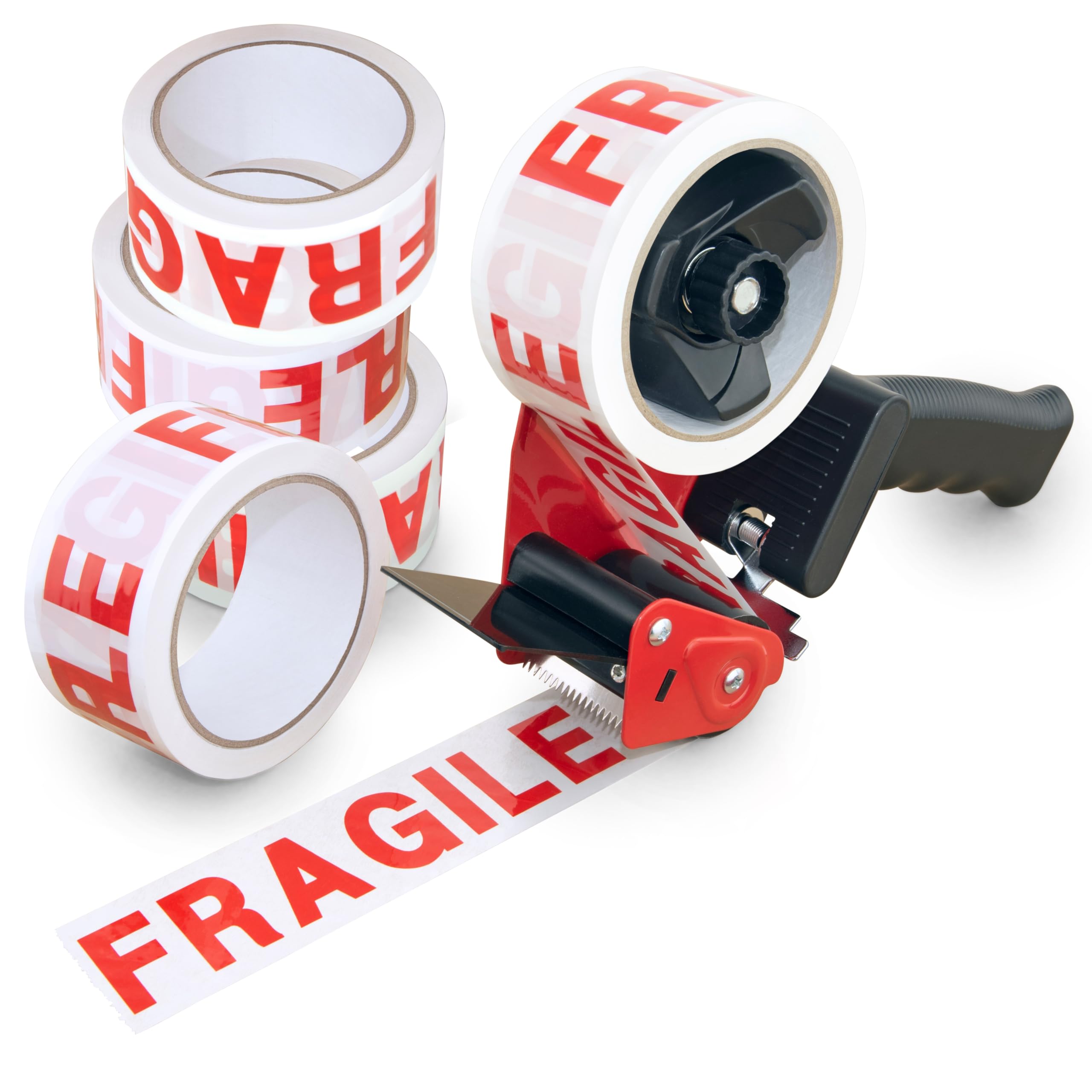 Rapesco 1682 Germ-Savvy Antibacterial 960 Packing Tape Dispenser with 5 ‘Fragile’ Packing Tapes