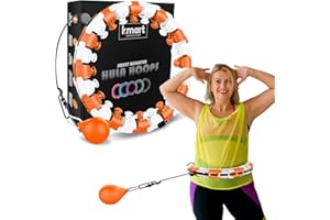 K-MART Smart Hula Ring Hoops, Weighted Hula Circle 24 Detachable Fitness Ring with 360 Degree Auto-Spinning Ball Gymnastics, Massage, Adult Fitness for Weight Loss