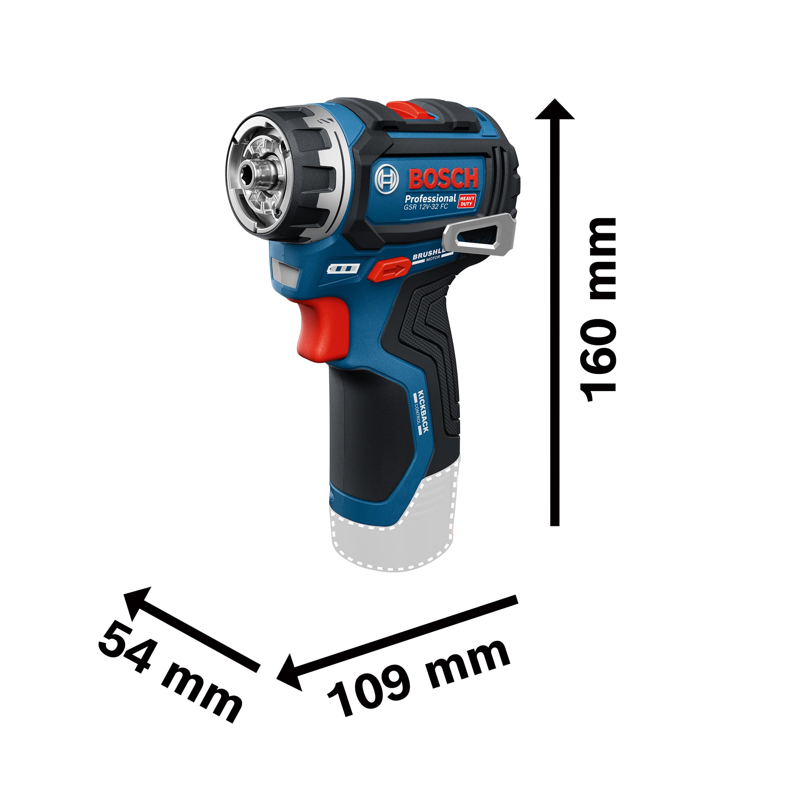 Bosch PRO 12V System Akku-Bohrschrauber GSR12V-32FC (inkl. GFA 12-M, GFA 12-X, GFA 12-E, GFA 12-W, GFA 12-H, Zusatzhandgriff, Tiefenmesser, L-BOXX) 5