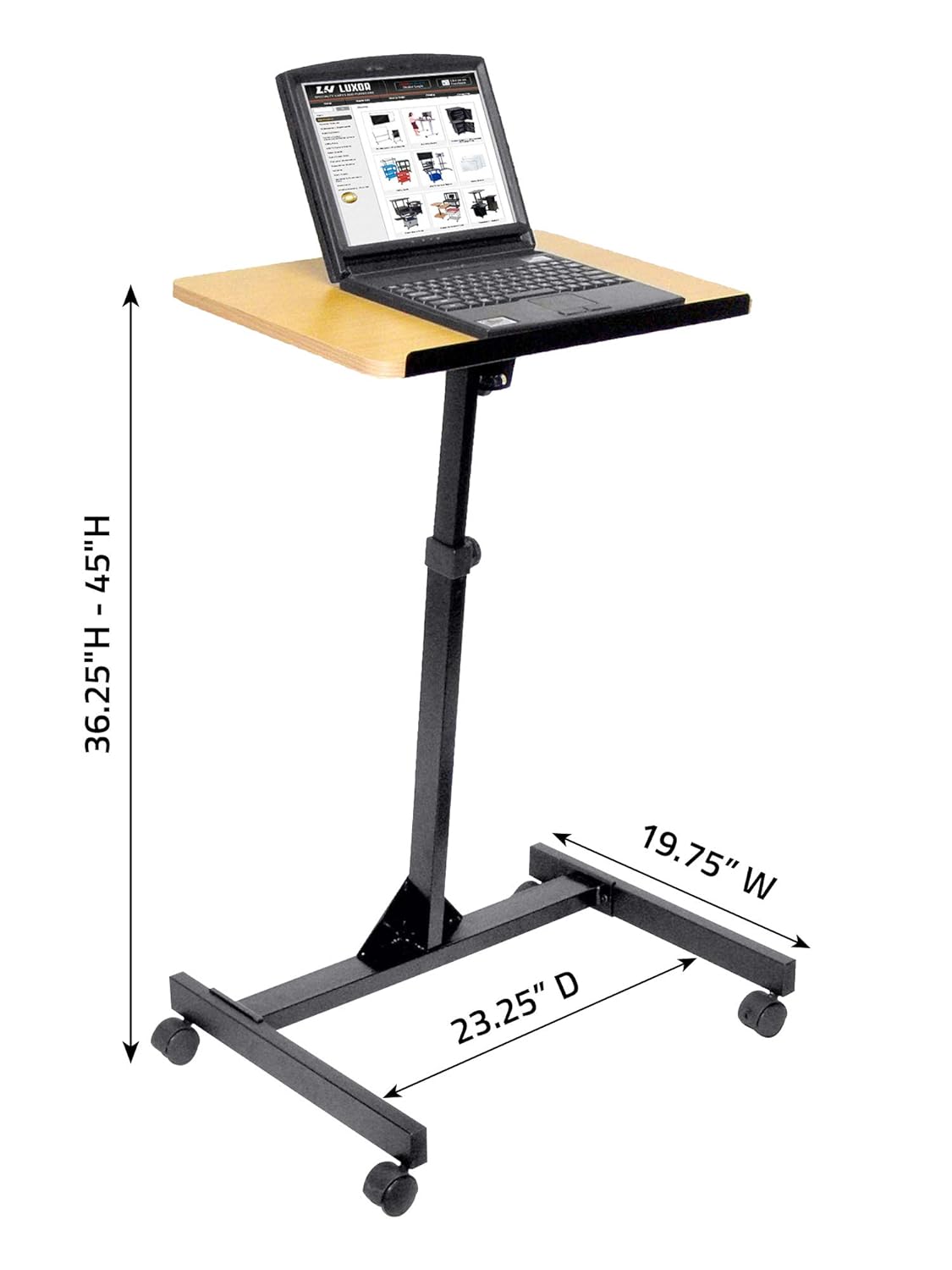 amazon standing desk on Amazon Com Luxor Lx9128 Mobile Portable Floor Standing Height Adjustable Presentation Lectern Oak Industrial Scientific