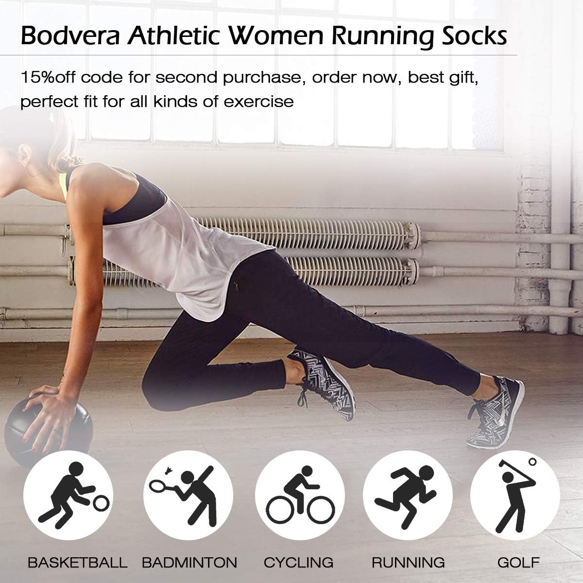 Bodvera Women's 6 Pack Performance Ankle Athletic Running Socks Cushioned Breathable Low Cut Sports Tab Socks White at  Women’s Clothing store