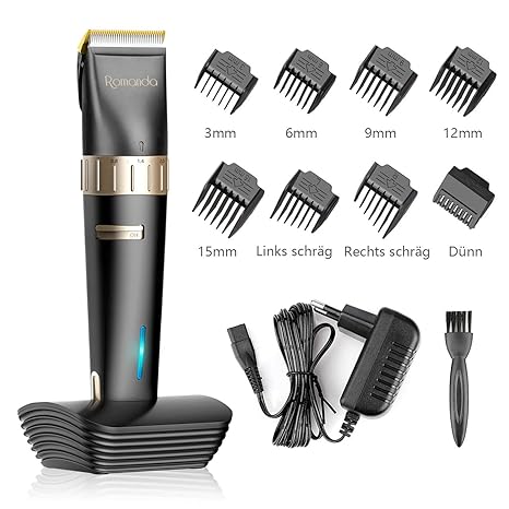 Haarschneidemaschine,Romanda Profi Haarschneider Haarscherer Maschine Langhaarschneider Haarrasierer Set Wiederaufladbare Haa