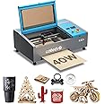 OMTech K40+ CO2 Laser Engraver, 8"x12" 40W Desktop Laser Engraving Machine for Home Use, LaserGRBL LightBurn Compatible Laser Engraver Cutter with Adjustable Laser Head Air Assist for Wood Glass More