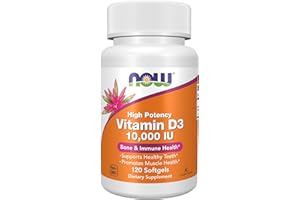 NOW Foods Supplements, Vitamin D-3 10,000 IU, Highest Potency, Structural Support*, 120 Softgels