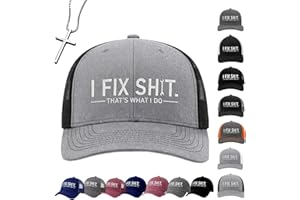 I Fix Shit Trucker Hat - Funny Embroidered Handyman Cap Gifts for Men Dad Husband Mesh Back Baseball Hats