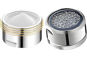 ESPETIO Bathroom Sink Aerator,1.8 GPM Faucet Aerator 15/16 In Male Thread Chrome Solid Brass and 304 Stainless Steel Filter, Aerator for Sink Faucet Aerators with Gasket for Bathroom or Kitchen