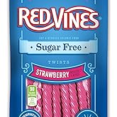 Red Vines Sugar Free Licorice, Strawberry Flavor, Soft &amp; Chewy Candy Twists, 5oz Bags (12 Pack)