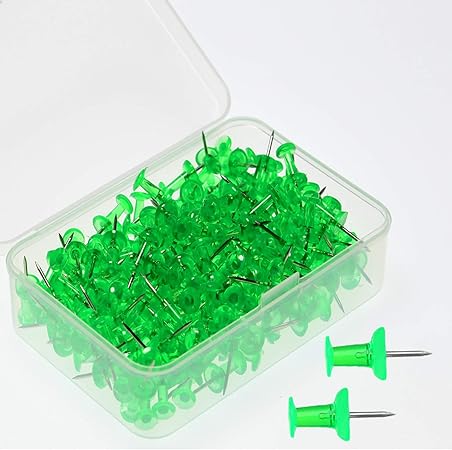 Amazon Wekoil 0枚入画びょう ピン プラスチック画鋲 透明 押しピン クリップ プッシュピンクリップ 掲示板 地図 写真 カレンダー用 収納ケース付き ライトグリーン 画びょう ピン 文房具 オフィス用品