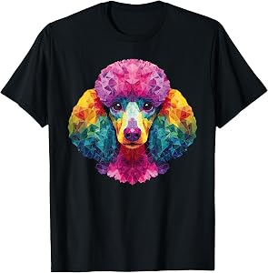 Poodle Dog Colorful Art Graphic T-Shirt