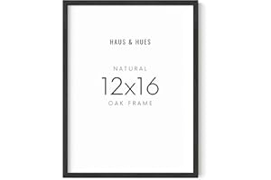 HAUS AND HUES 12x16 Black Oak Frame - Wooden Poster Display, Minimalist Wall Holder