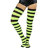 ToBeInStyle Women’s Vibrant Horizontal Wide Striped Thigh High Stockings