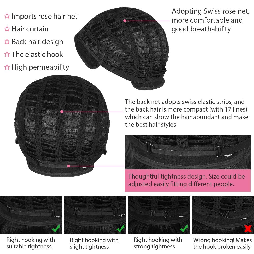 Short Wavy Wigs Wavy Black Ombre Synthetic Wig