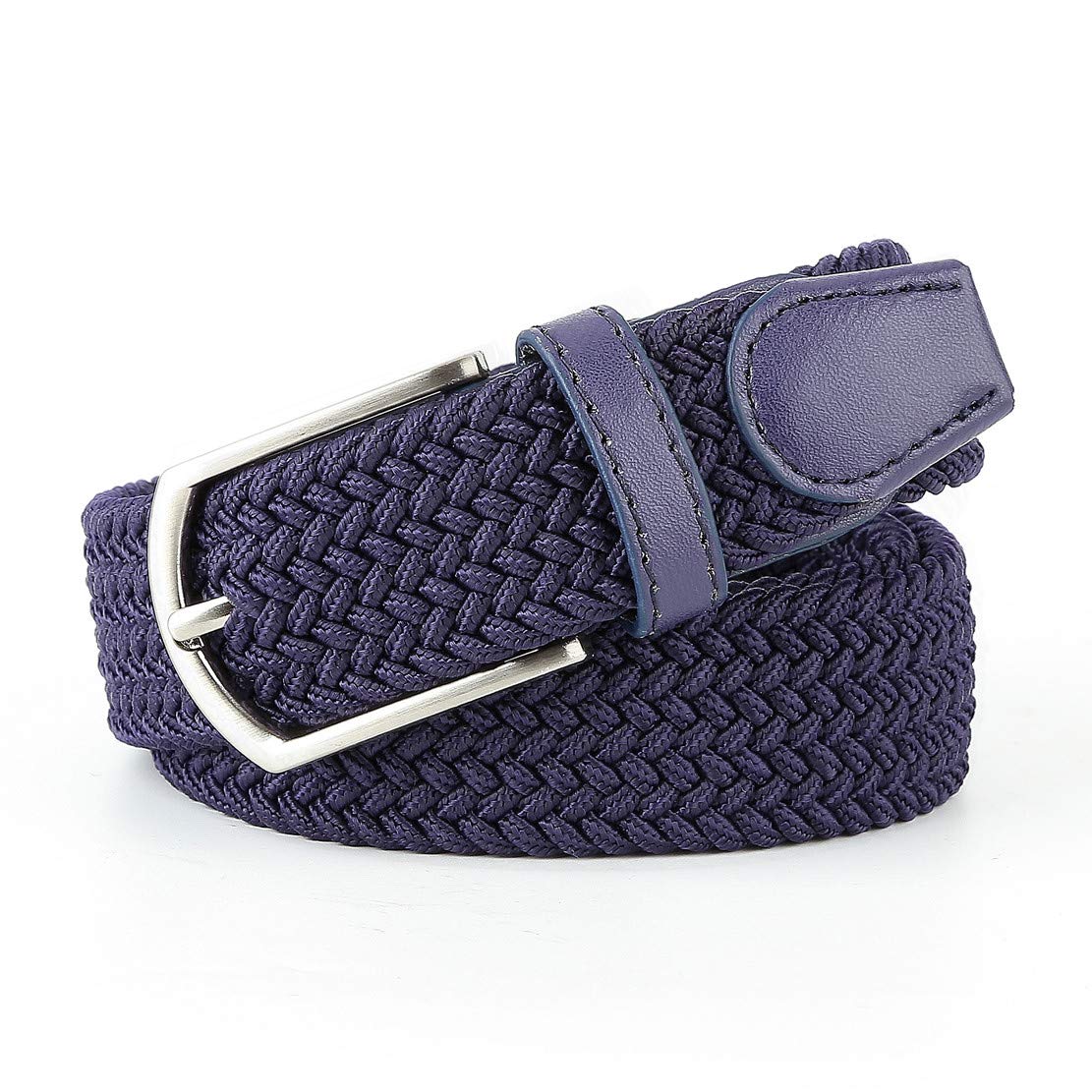 Braided Canvas Woven Elastic Stretch Belts for Men//Women//Junior with Multicolored