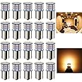 Antline 1156 1141 1003 7506 BA15S LED Bulbs Warm White/Yellow 20-Packs, Super Bright 3014 50-SMD LED Replacement for 12 Volt RV Camper Trailer Boat Trunk Interior Light Bulbs