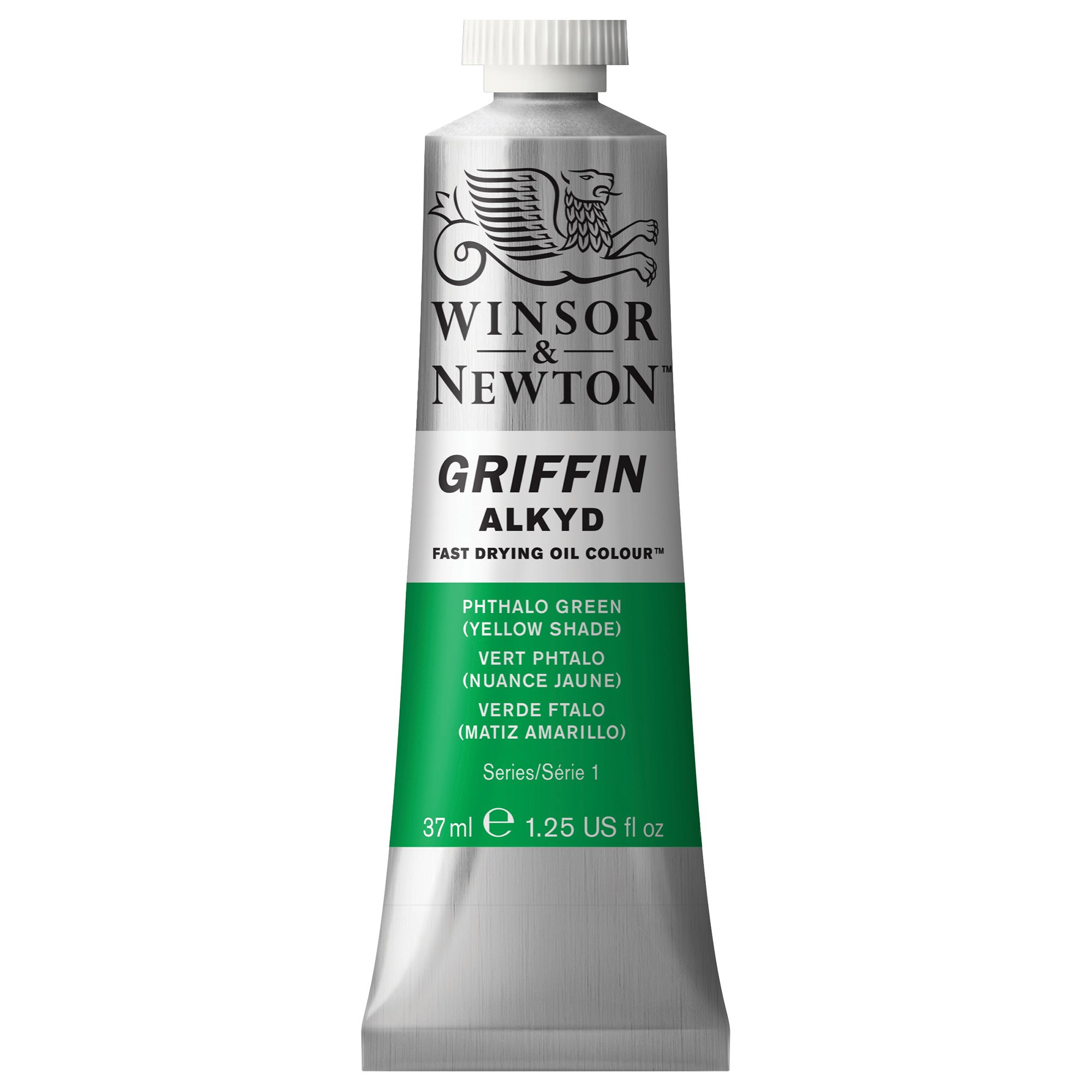 Winsor & Newton Griffin 37ml Alkyd Fast Drying Oil Colour Tube - Phthalo Green Yellow Shade