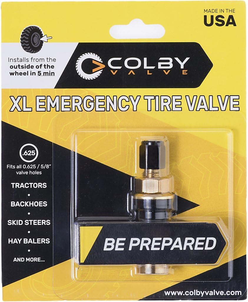 Orange Cycle Parts XL Emergency Tire Wheel Valve Stem Replacement System 1-Pack for Larger Wheel Openings - Installs from out side of wheel by Colby CV-XV1