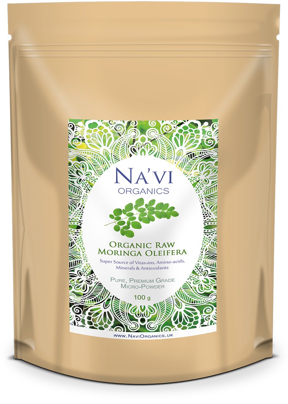 Premium Raw Organic Moringa Oleifera Leaf Powder - Certified Organic (250 Grams)