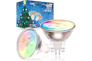 Lamptobe 2W MR11 LED Color Changing Bulbs 12V, RGB GU4 Bi-pin Light, 12 Colors, 2 Modes, No Remote Control, No Smart, Non-Dim
