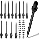 MageRabbit Steel Dart Tips, 12Pcs Metal Dart Tips, Dart Points, Dart Conversion Points, with 20 Pcs O Type Rubber Rings,Steel Tip for Darts