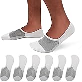 SIXDAYSOX No Show Socks Men 6/8 Pack Invisible Low Cut Non Slip Short Socks Size 5-11/10-13