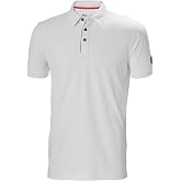 Helly Hansen Men's Tech Polo | Durable 100% Cotton with Ribbed Collar, Side Seams, Buttoned Front Placket, Short Sleeves, Three-Button Neck