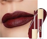 Oulac Matte Liquid Lipstick Dark Red 4.5ml Vegan Long Lasting Waterproof view 1