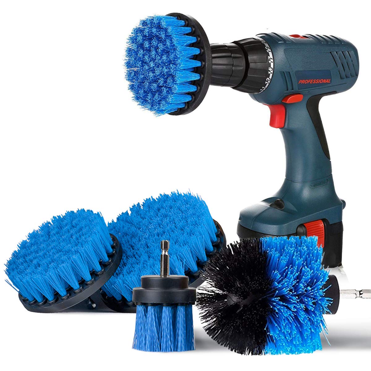 Buy SAFETYON Drill Brushes 4 Pieces Attachment Electric Drill Brushes for Cleaning Pool Tile