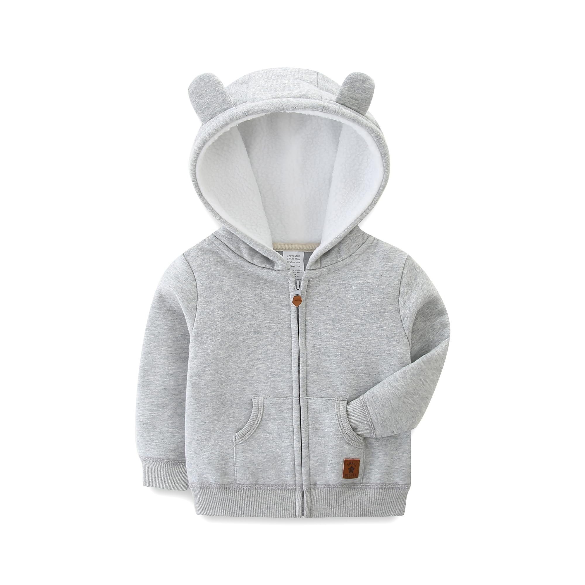 Photo 1 of Baby Boy Clothes 9-12 months Cartoon Bear Spring Fall Outerwear Zipper Hooded Jackets Coat Grey