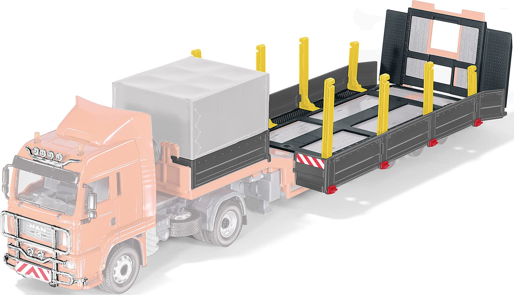 siku 6714, Platform Accessories Set for SIKU Control Low Loader, 1:32, Plastic, Black, Includes poles, platform and tarpaulin, For SIKU Control Set: MAN tractor with Low Loader