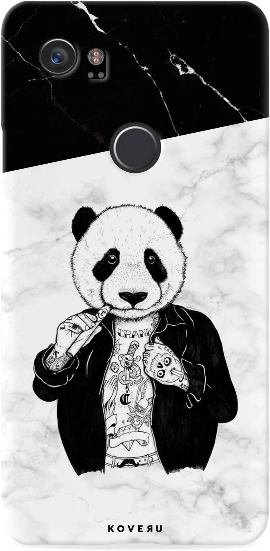 Koveru Designer Printed Back Cover Case for Google Pixel 2 XL (Panda Tattoo)