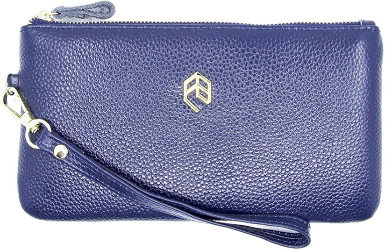 Amazon 財布 ポーチ 本革 長財布 レディース財布 大容量 お札入れ 小銭入れ パーティーバッグ 化粧ポーチ 小物入れ ちょっとしたお出掛け プレゼント ネイビー Ftb 財布