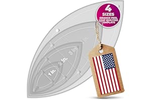 LaserThing Orange Peel Leaf Quilting Template Set | Essential Quilting Supplies for Leaf-Shaped Designs | Includes Sizes 4", 3", 2", 1" | 1/8 Clear Acrylic | Features 1/4" Seam Allowance