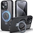 DASFOND Custodia Militare Per IPhone 11 Con Anello Porta Carte E Supporto: Antiurto Robusta TPU + PC, Nero 6,1''