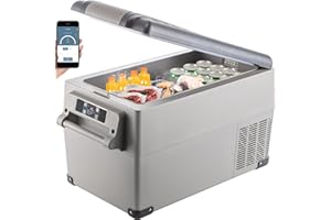 VEVOR 12 Volt Refrigerator 35L(37Quart) Portable Freezer Small Cooler with 12/24V DC and 120-240V AC Car Fridge -4°F-68°F for