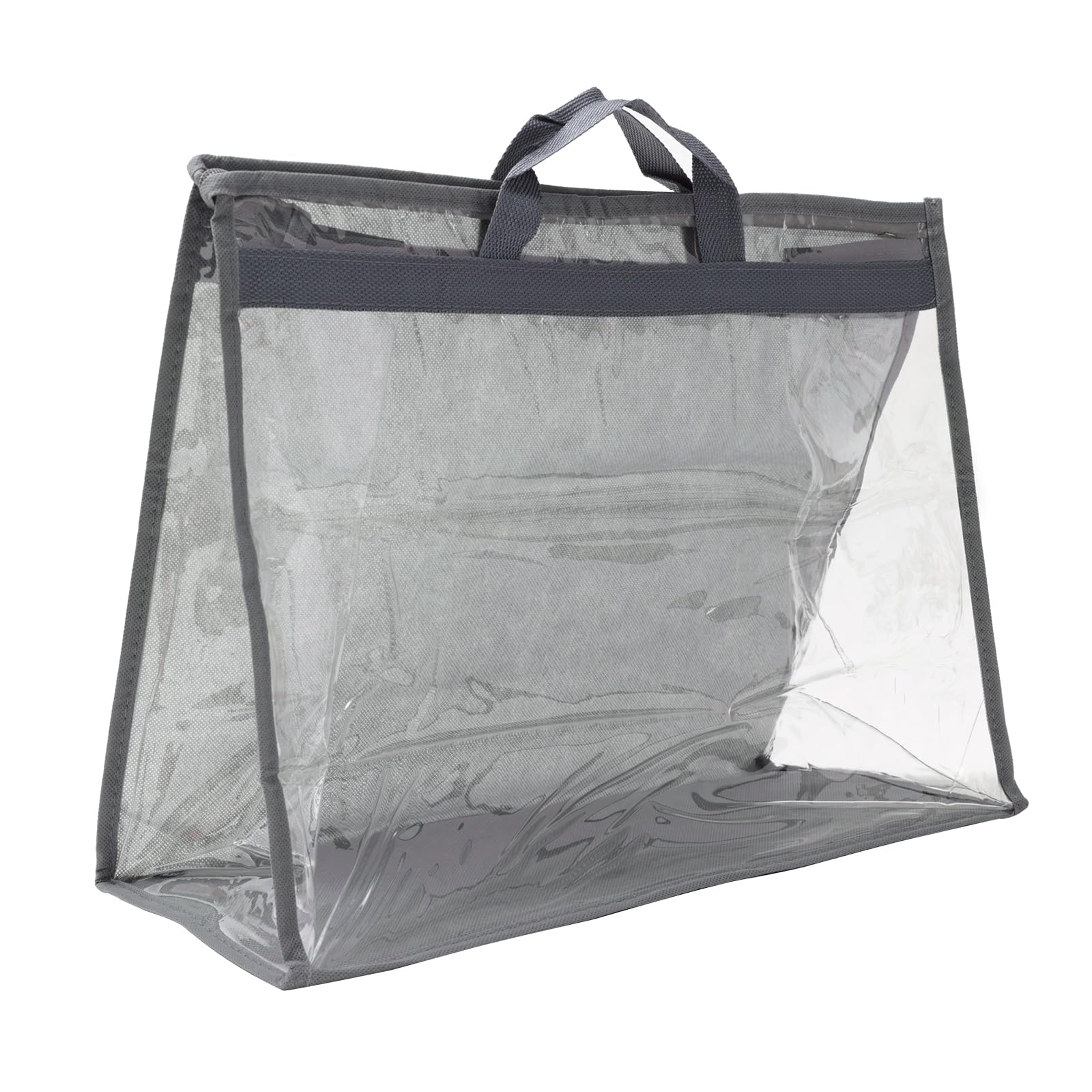 PATIKIL Handbag Dust Bags, Clear Purse Storage Organizer XXL Size PVC Dustproof Handbag Cover Transparent Purse Protector, Gray