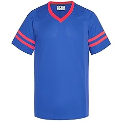 Pullonsy Plain Blue Football Jerseys for Men Unisex