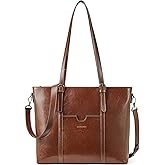 BOSTANTEN Leather Laptop Bag Work Tote for Women Shoulder Handbag Briefcase 15.6 inch Satchel Computer Bag