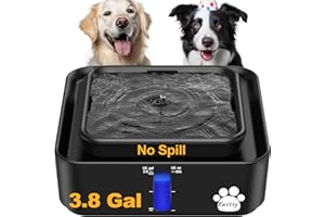 Kastty 3.8Gal/14L X-Large Dog Water Fountain, No Spill Dog Cat Pet Fountain with 9" Largest Filter Ultrafiltration& Powerful LED Pump& Clear Reminder Window, Premium BPA-Free Auto Dog Water Dispenser