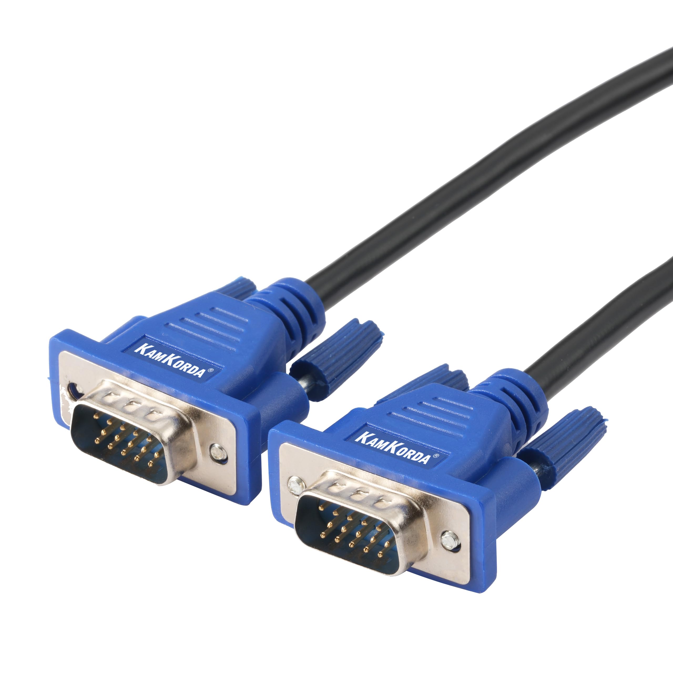 KamKorda 1.8m VGA to VGA Cable, Full HD Video Transmission, Monitor to Projector